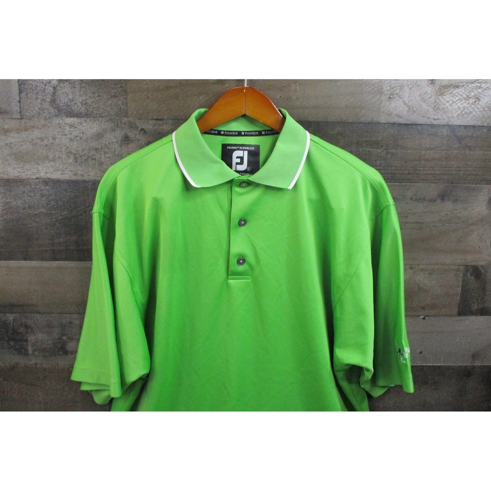 FootJoy Golf Polo Shirt Mens Large Green ProDry Superlite Port Meade Embroidered